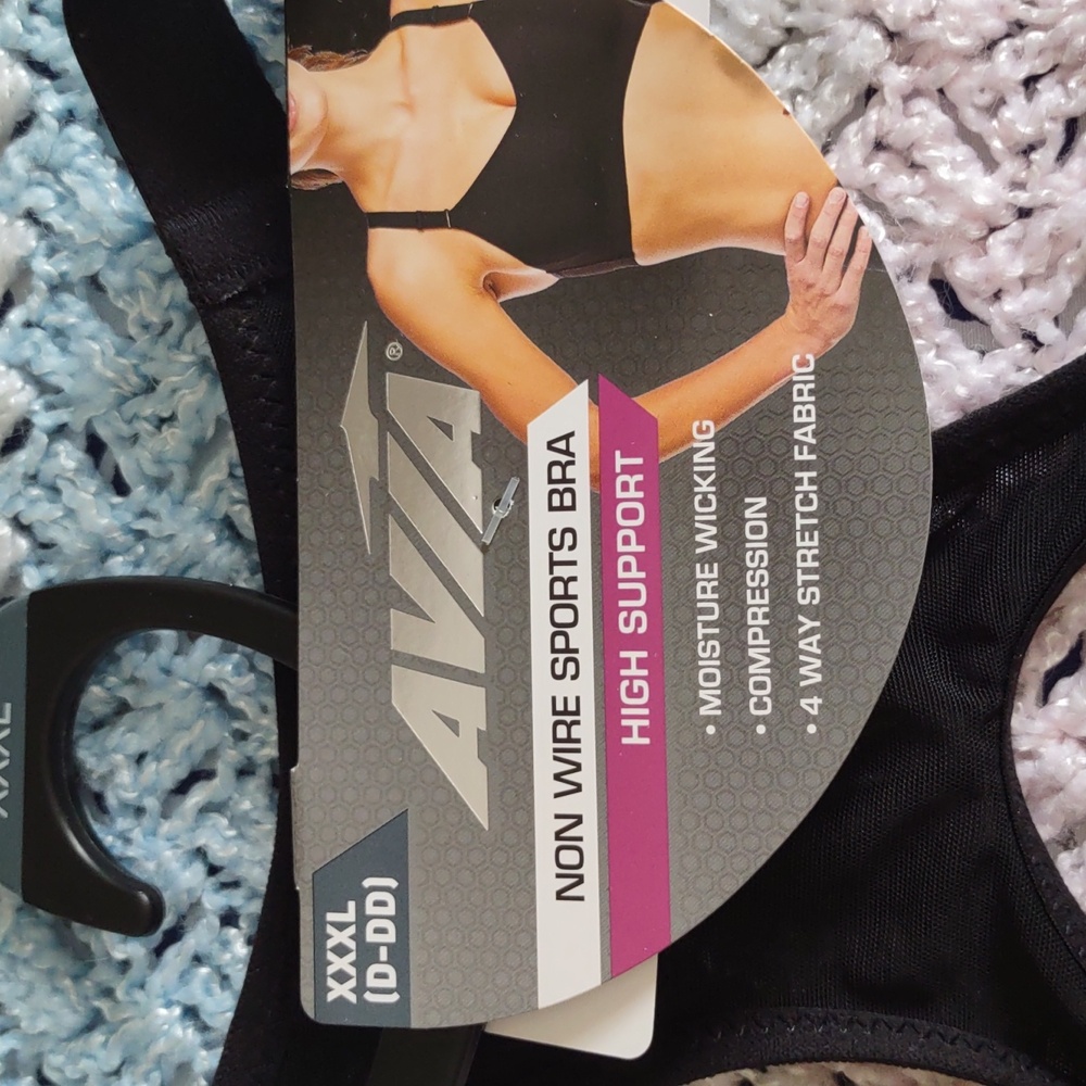 Avia XXXL (D-DD) Non Wire High Support Black Bra *Flawed* - Picture 10 of 14